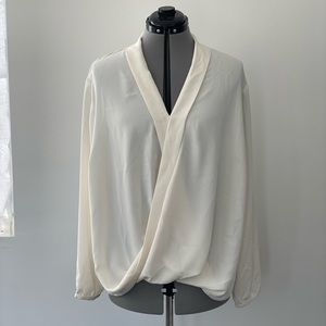 J.Jill cream draped-front wrap top - size 2X